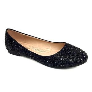 Db dk fashion black glitter rhinestone ballet flats size 7.5